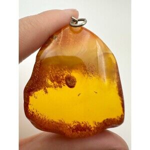 Vintage Baltic amber pendant large